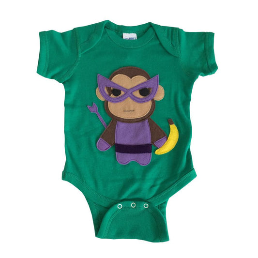Superhjälte klrtärmad body - apa med banan