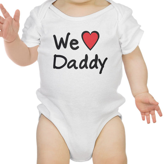 We Love Daddy vit kortärmad bomullsbody